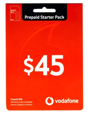 $45 Vodafone Tri Cut  Sim Starter Pack
