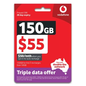 $55 Vodafone Tri Cut Sim Starter Pack