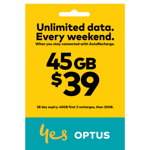 Optus $39 (Pay$13) Prepaid Starter sim (45GB / 28 Days)