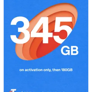 Telstra $395 Sim Starter kit 365 days expiry 345GB Data (180GB+165GB Bonus data)
